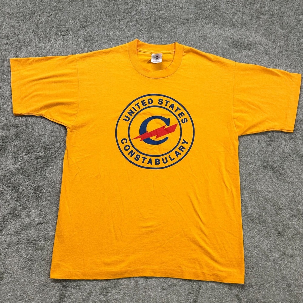Vintage T-Shirt, United States Constabulary, mens Size L,‎ Single Stitch, yellow